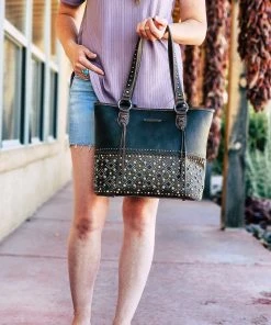 Montana West Concealed Carry Coffee Studded Tote Handbag New Arrivals