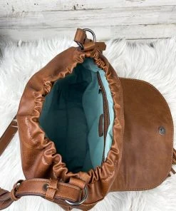 Trenditions Concealed Carry Brown Cowhide Chestnut Crossbody Handbag