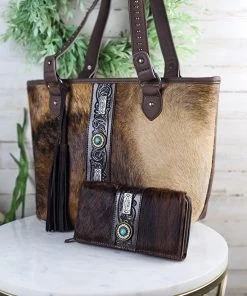 Montana West Concealed Carry Cowhide Coffee Sophia Handbag & Wallet Handbags & Wallets