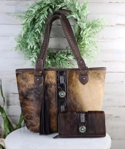 Montana West Concealed Carry Cowhide Coffee Sophia Handbag & Wallet Handbags & Wallets