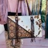 American Darling Concealed Carry Cowhide Leather Tassel Handbag