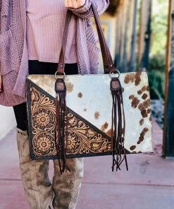 American Darling Concealed Carry Cowhide Leather Tassel Handbag