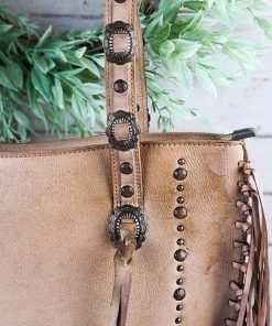 Montana West Concealed Carry Distressed Tan Tote Handbag