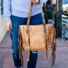 Montana West Concealed Carry Distressed Tan Tote Handbag