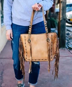 Montana West Concealed Carry Distressed Tan Tote Handbag