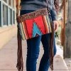American Darling Concealed Carry Energetic Saddle Blanket Fringe Crossbody Handbag Handbags & Wallets