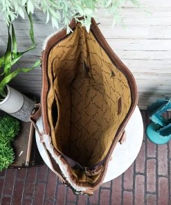 American Darling Concealed Carry Frosted Grey Cowhide Tote Crossbody Handbag Handbags & Wallets