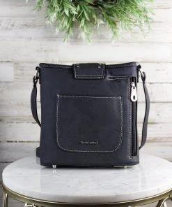 Montana West Concealed Carry Gianna Black Buckle Crossbody Handbag Handbags & Wallets