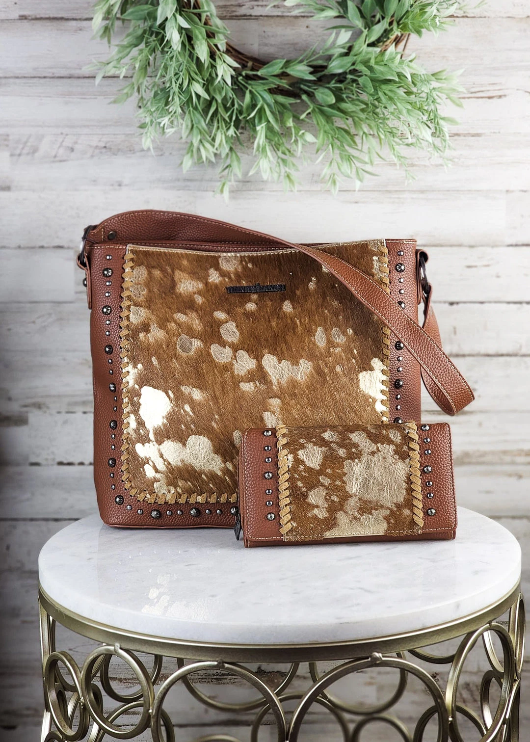 Montana West Gold Metallic Cowhide Concealed Carry Hobo Wallet & Handbag 4 Montana West Concealed Carry Gold Metallic Cowhide Hobo Wallet & Handbag