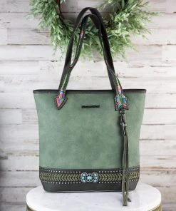 Montana West Concealed Carry Green Arrow Tote Handbag New Arrivals