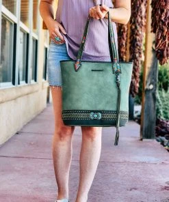 Montana West Concealed Carry Green Arrow Tote Handbag New Arrivals