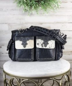 Montana West Handbags & Wallets Concealed Carry Jolene Black Cowhide Wallet & Satchel Handbag