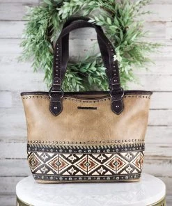 Montana West Concealed Carry Khaki Aztec Western Handbag & Wallet Handbags & Wallets