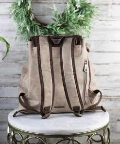 Montana West Concealed Carry Khaki Floral Backpack