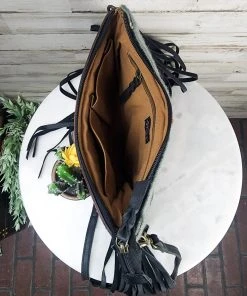 American Darling Concealed Carry Mason Red & Grey Fringe Crossbody Handbag Handbags & Wallets