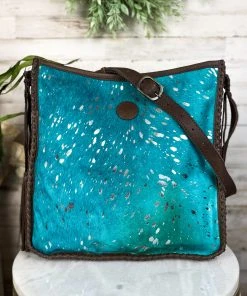 American Darling Handbags & Wallets Concealed Carry Metallic Aqua Cowhide Handbag