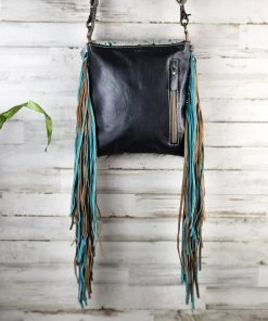 Myra Handbags & Wallets Concealed Carry Metallic Turquoise Cowhide Handbag