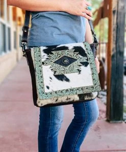 Myra Concealed Carry Moonlight Cowhide Aztec Handbag
