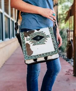 Myra Concealed Carry Moonlight Cowhide Aztec Handbag