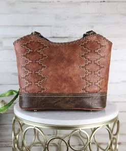 Trenditions Concealed Carry Raelynn Brown Aztec Tote Handbag