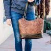 Trenditions Concealed Carry Raelynn Brown Aztec Tote Handbag