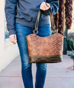Trenditions Concealed Carry Raelynn Brown Aztec Tote Handbag