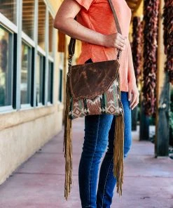 Myra Handbags & Wallets Concealed Carry Rocky Aztec Fringe Crossbody Handbag
