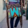 American Darling Concealed Carry Simple Days Turquoise Aztec Fringe Handbag