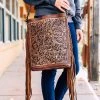 American Darling Concealed Carry Tad Bit Tooled Fringe Handbag Handbags & Wallets
