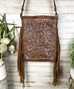 American Darling Concealed Carry Tad Bit Tooled Fringe Handbag Handbags & Wallets
