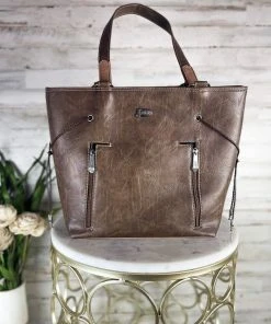 Trenditions Concealed Carry Tan & Lace Handbag Handbags & Wallets