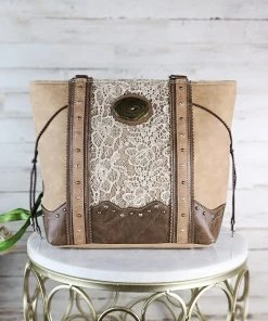 Trenditions Concealed Carry Tan & Lace Handbag Handbags & Wallets