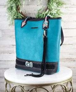 Montana West Concealed Carry Turquoise Arrow Tote Handbag