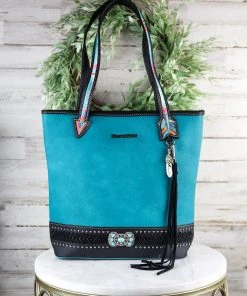 Montana West Concealed Carry Turquoise Arrow Tote Handbag