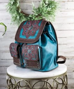 Montana West Concealed Carry Turquoise Floral Backpack Handbags & Wallets