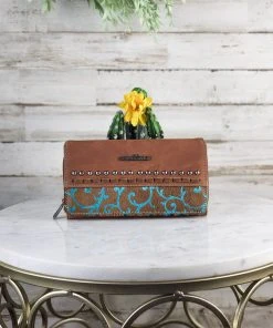 Montana West Brown Turquoise Pattern Wallet