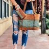 Montana West Handbags & Wallets Concealed Carry Turquoise Pattern Handbag & Wallet