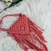 Tassels & Fringe Coral Macramé Small Crossbody Handbag >> MEGA SALE <<