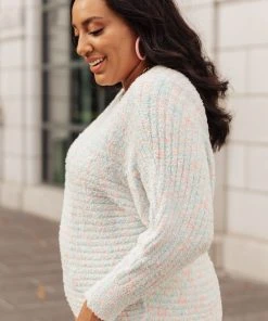 Ave Shops Cotton Candy Dream Sweater In Pink/Blue Clothing