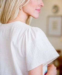 Ave Shops Country Flower Blouse – Stylish Short Sleeve Top for Women 27 Ave Shops Clothing Country Flower Blouse