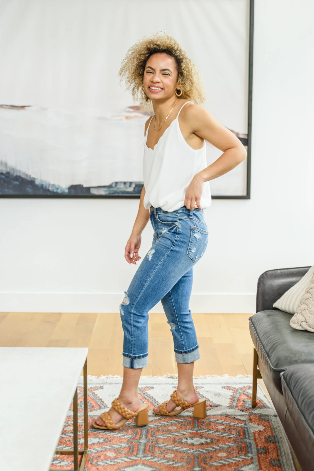 Ave Shops New Arrivals Courtney Mid-Rise Cuffed Capri - Stylish Women's Bottoms & Jeans 5 Ave Shops New Arrivals Courtney Mid-Rise Cuffed Capri