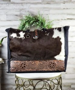 Myra Cowgirl Keeper Cowhide Weekender Handbag