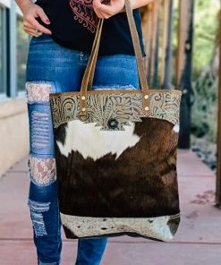 Myra Cowhide Aztec Concho Tote Handbag Handbags & Wallets