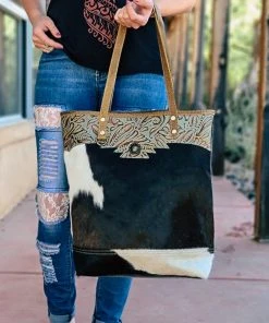 Myra Cowhide Aztec Concho Tote Handbag Handbags & Wallets