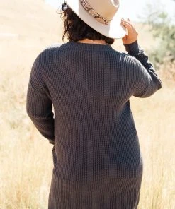 Ave Shops Cozy Cottage Split Hem Top Cardigans, Sweaters, Outerwear