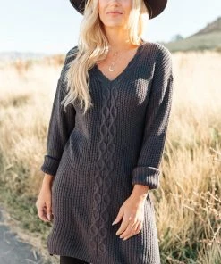 Ave Shops Cozy Cottage Split Hem Top Cardigans, Sweaters, Outerwear