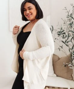 Ave Shops Cozy Nights Cardigan In Cream Clothing