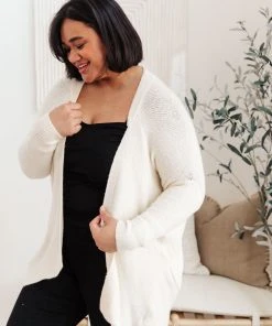 Ave Shops Cozy Nights Cardigan In Cream Clothing