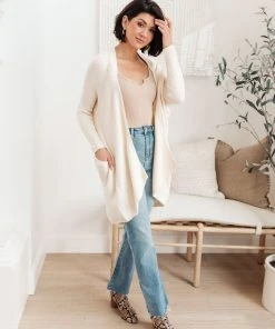Ave Shops Cozy Nights Cardigan In Cream Clothing