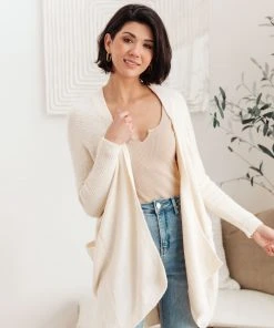Ave Shops Cozy Nights Cardigan In Cream Clothing